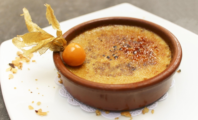Knackige Crème Brûlée mit Physalis (Beispielbild)