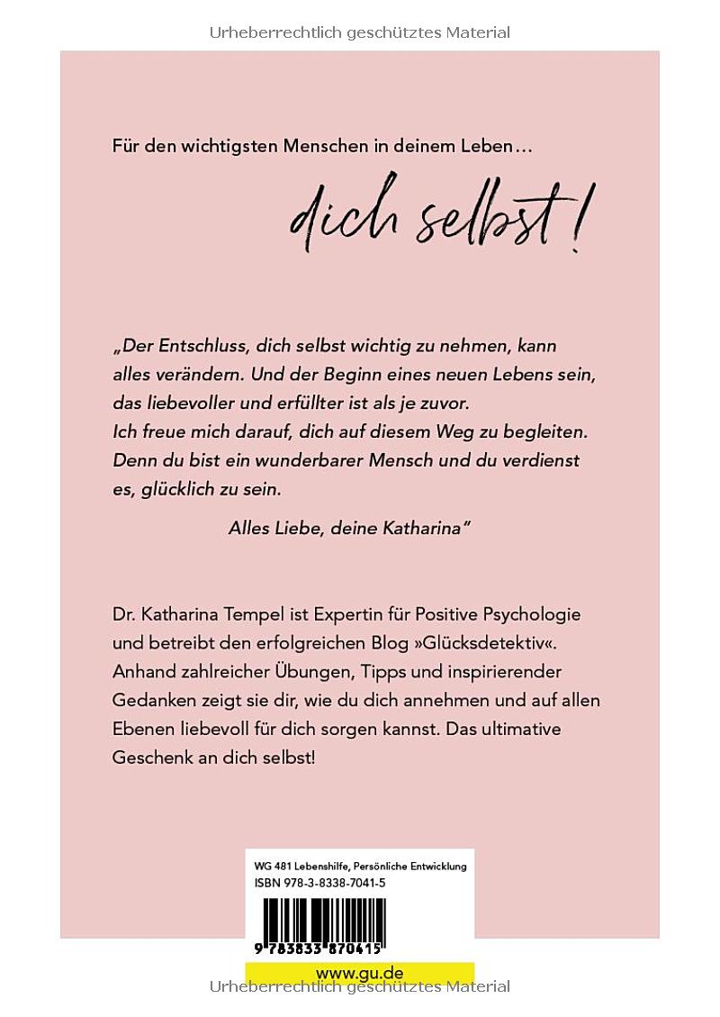 "Gib dir die Liebe, die du verdienst" Rückseite